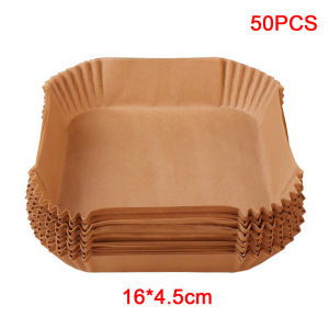 【New】50/25pcs Kitchens Accessories Air Fryer Paper Kitchen Utensils Disposable Square Round Pastry Molds BBQ Plate Non-stick Pad