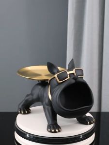 Cool French Bulldog Butler Décor: A Stylish Storage Box & Resin Sculpture