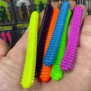 PROBEROS 30 Chiếc Nhân Tạo Nhựa Mềm Dụ Giun Gân Grub Swimbait Silicone Mồi Cho Bass Pike Nước Mặn Câu Cá