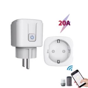 Kebidumei | KEBIDUMEI Tuya Smart Plug EU 16A/20A AC100-240V Wifi Smart Socket Power Outlet Alexa Google Home Voice Control Smart Life APP