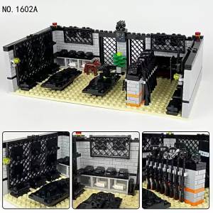 1602B 1603A 1607A 42124 42125 Khối xây dựng nhà tù Iceland đồ chơi hạt nhỏ