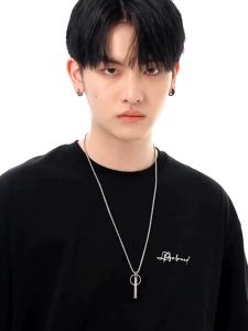 KALUNG PRIA WANITA TITANIUM ROLO LIONTIN CINCIN BALOK MODEL HIP HOP KOREA TERLARIS