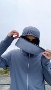 ผ้านุ่มน เดินทางป้องกันรังสียูวี เสื้อโค้ท ใส่ได้ทั้งผู้หญิงและผู้ชาย เสื้อฮู้ดกันแดด เหมาะกับฤดูร้อน