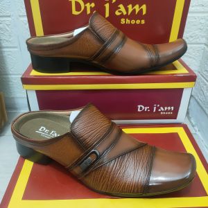 SEPATU SANDAL BUSTONG KULIT PRIA DR. IAM B. 6002 TAN ( PRODUKSI SENDIRI )