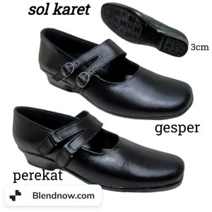 Sepatu pantofel slip-on pantopel wanita kantor kerja bahan kulit