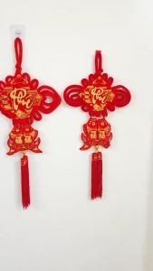 Liễn Treo Khánh Kết Vải Nhung Cá Chép Vuông Mẫu Tiếng Việt Chữ PHÚC Đỏ Vàng May Mắn Tấn Tài Trang Trí Tết Năm Mới