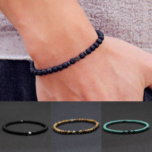 2025 New Men Bracelet 6 Colors 4mm Beads Strand Braslet Natural Hematite Stone Healing Braclet Meditation Yoga Accessories Joias