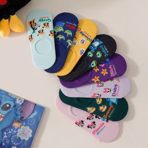 Disney | 5 Pairs of Disney Novel Cartoon Characters Womens Anime Low Top Ankle Socks Cute Minnie Sews Alien Print Invisible Boat Socks