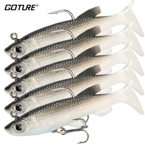 GOTURE Soft Fishing Lure  5Pcs/Bag 13g 8.5cm T-Tail Swimbait Soft Plastic Fishing Bait