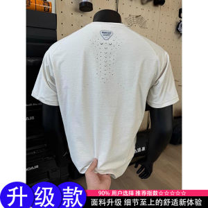 Quick Dry Laser Cut Cool Feeling Mens T-Shirt Short Sleeve Summer Thin Breathable Sportswear American Style Fitness Training