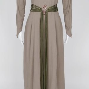 Renaissance Long Rope-style Belt with Troll Cross Medieval Witch Pagan Rope Waist Chain Sash Costume Accessory for Dress Belt