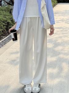 Summer Womens Wide Leg Jeans Lycra Tencel Ice Silk Drapey High Waist Loose Fit Casual Style Spring Summer Collection