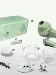 เครื่องหั่น ตัด บด ผักไฟฟ้า มัลติฟังก์ชัน 6in1 เครื่อง ตีไข่ ตีแป้ง ปลอกผักผลไม้ เครื่องขัดทำความสะอาดอเนกประสงค์ พกพา