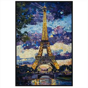 Tranh phong cảnh tháp eiffel. Tranh treo tường dán tường sơn dầu canvas trang trí. CGI-2073