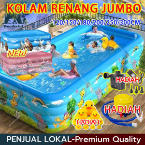 (free pompa set) kolam renang/kolam mandi anak/Renang Anak Mandi Bola Kolam Karet Ocean Pool Kolam Renang Anak Jumbo Kolamrenang Anak Besar Murah Free Pompa Bebek Murah Inflatable Swimming Pool For Kids / Kolam Renang 1.2/1.5 Meter Kolam Tiup Kotak 3 Rin