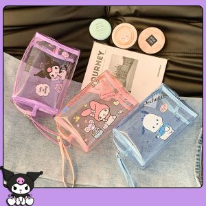 Túi Đựng Đồ Vệ Sinh Cá Nhân Sanrio PVC Trong Suốt Chống Thấm Nước Túi Đựng Mỹ Phẩm Di Động Túi Đựng Tiền Xu Túi Đựng Điện Thoại