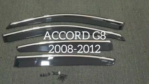 คิ้วกันสาด กันสาด กันสาดประตู คิ้ว ดำทึบ โมลฉีด V2  มีเส้นโครเมี่ยม ฮอนด้า แอคคอด HONDA ACCORD 2008 2009 2010 2011 2012 ใส่ร่วมกันได้