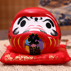 Small Size Ceramic Daruma Figurine Creative Gift Sushi Restaurant Decoration Japanese Style Decorative Accessories