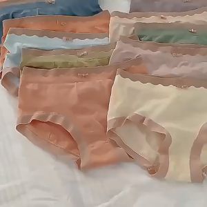 10Pcs/1box Comfortable Soft Womens High Elastic Boxed Seamless Bowknot Briefs For 40-80kg