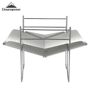 Campingmoon | CAMPINGMOON SOLO-A4 Outdoor Portable Heating Bonfire Folding Burner Camping Firewood Stainless Steel Barbecue Stove