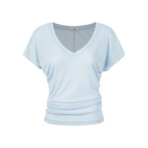V-neck Waist-Cinching Ruffle Design Breathable Summer Blouse