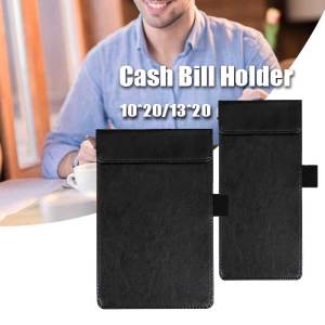 Magnetic Leather Cash Bill Holder Menu Clipboard Signature Pad Receipt Holder For Restaurant