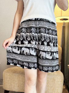 กางเกงขาสั้นผ้าไหมฝ้ายสำหรับผู้หญิงในช่วงฤดูร้อน ทรงหลวม 5 ชิ้น ทรงบาง กางเกงขายาวสำหรับใส่ในบ้าน กางเกงขายาวผ้าฝ้ายเทียม