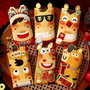YESPERY 6Pcs Chinese New Year Red Envelopes Cartoon Horse Creative Pop-Up Ear Red Packets 2026 Lucky Money Bag Angpao