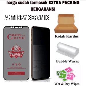 Pelindung Layar Anti Gores Ceramic & Anti Spy untuk Smartphone Vivo dan Realme