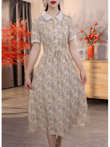 GUBODUO | Floral Short-sleeved Slimming Light Summer Dress for Moms