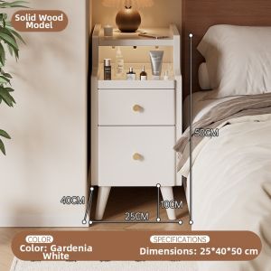 ZHUSHANXIA | Antique Style Solid Wood Bedside Table 20cm