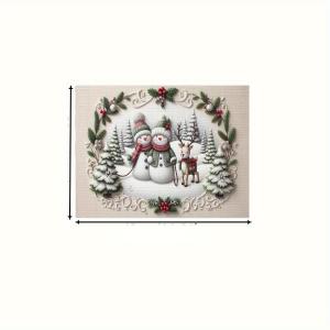 VIKAM 4/6/8/10pcsChristmas-Themed Placemats With Snowman And Reindeer Designs Heat-Resistant And Wear-Resistant Home Decor