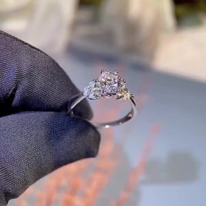 6.5MM 1CT D Color Moissanite Ring S925 Sterling Silver super Sparkling Ring Woman Man Daily Wear Engagement Wedding Rings Gift