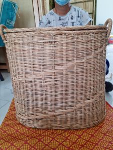 ตระกร้าหวายสำหรับใส่ของแท้มีฝาปิด