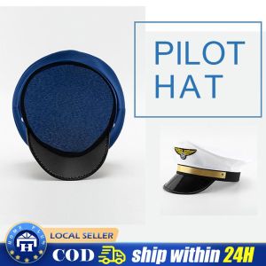 【Local Delivery】 Aircraft Cap Captain Uniform Broad-Brimmed Hat Aviation CAP Pilot Cap Railway Cap Security Visor Cap Civil Aviation Visor Cap LZC-Pilot-Hat