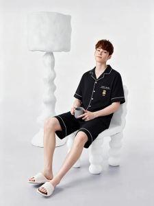 BE | Pure Cotton Mens Pajamas Short Sleeve Shorts
