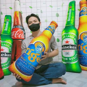 GỐI ÔM NGỦ HÌNH CHAI BIA TIGER CHO BÉ SƠ SINH VẢI NHUNG MỊN AN TOÀN CHO BÉ