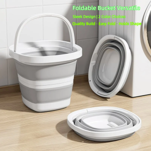 Foldable Water Bucket - Essential for Fishing Camping Travel | Collapsible Pail with Handle for Easy Storage & Outdoor Use
