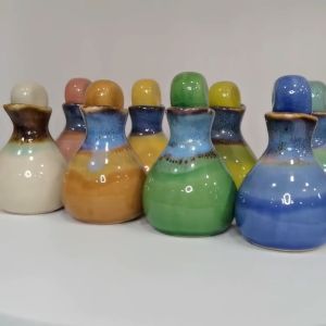 MADOU4 เซรามิคกลิ่นหอมน้ำมันหอมระเหยขวดน้ำมันหอมระเหยเปล่าเก็บภาชนะ60ml