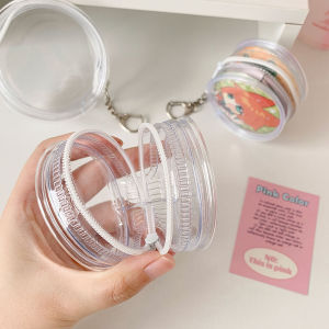 Transparent Clear Badge Pin Holder for Kids Girl Portable Key Ring Casual Badge Clip Storage Bag Schoolbag Pendant ﻿