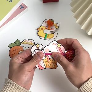 Kartu Ucapan Permen Lolipop Motif Kartun Lucu Greeting Card Lollipop / Gift Card Birthday PH A93