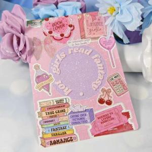 〔MAX-22〕Cartoon Bow Decorative Insert Paper Cards For Transparent Reader Case Tablet Decor