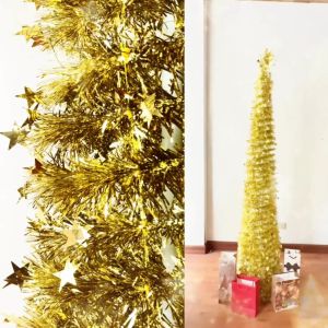 Prince Christmas Tree - Tinsel Material 6ft. Holiday Decoration Pop up and Collapsible