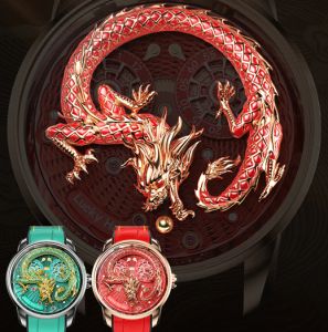 LUCKY HARVEY Enamel Dragon Red Limited Edition Automatic Watch | Casual Watch | Fashion Watch