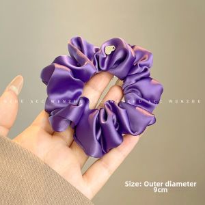 WENZHU | Soft Lazy Style Purple Satin Scrunchie