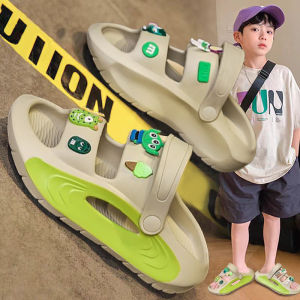 Childrens Outdoor Sandals 2025 New Summer Home Garden Boy Flip Flops Soft Bottom Anti-Slip Beach Shoes Boys Clog Footwear