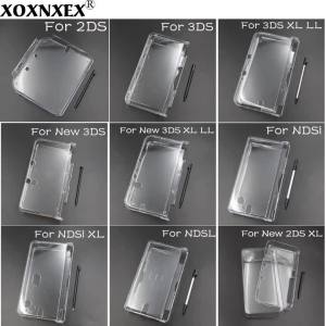 Clear Crystal Hard Case+Stylus Pen Kit For 2DS 3DS 3DS XL New 3DS New 3DS XL NDSi NDSL New 2DS LL Game Console Protective Shell