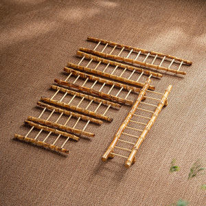 Chinese Style Bamboo Tea Cup Drying Rack Display Piece Bamboo Ladder Whips Tea Ceremony Accessories Cup Storage Holder