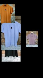 Kaos Leher Tinggi Lengan Pendek - Fit To 2XL-3XL