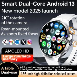4G/5G Full Netcom Smartwatch 1.98inch Amoled Smart Watch With 1900mAH Battery 210° Rotating Camera Android 13.0 Dual System GPS